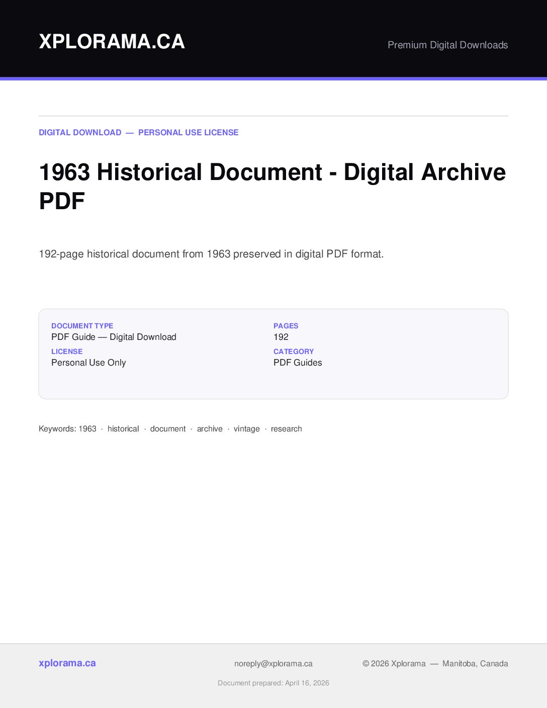 1963 NC Technical Document - Vintage PDF Manual