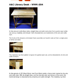 AC Library Desk WWK-204 Woodworking Plans - Complete PDF Guide