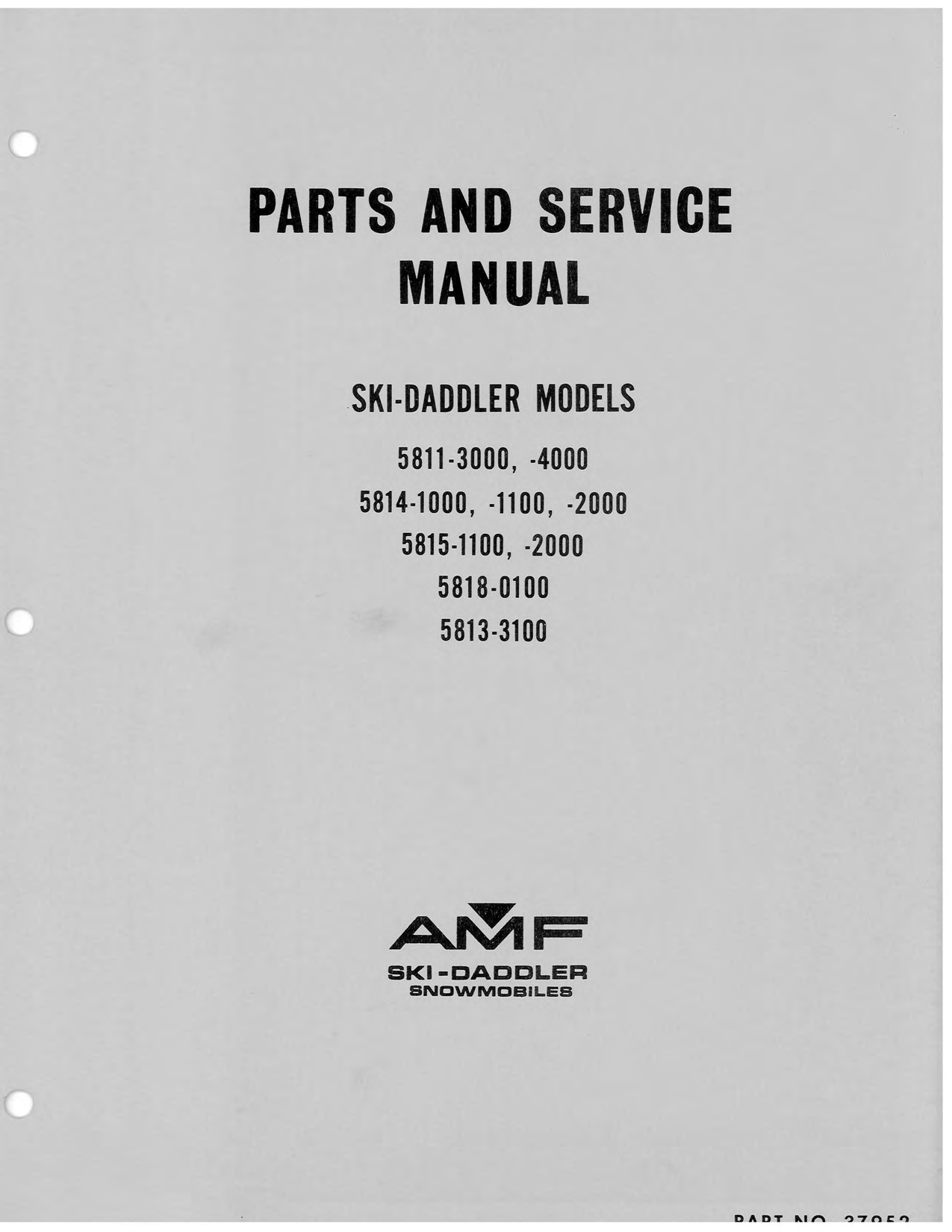 AMF Ski Daddler Parts Service Manual PDF - Complete Repair Guide