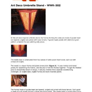 Art Deco Umbrella Stand Woodworking Plan WWK-302 PDF Guide