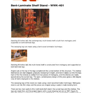 Bent Laminate Shelf Stand Woodworking Plans WWK-401 PDF Download