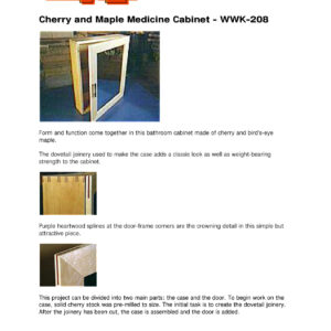 Cherry Maple Medicine Cabinet Woodworking Plans PDF Download