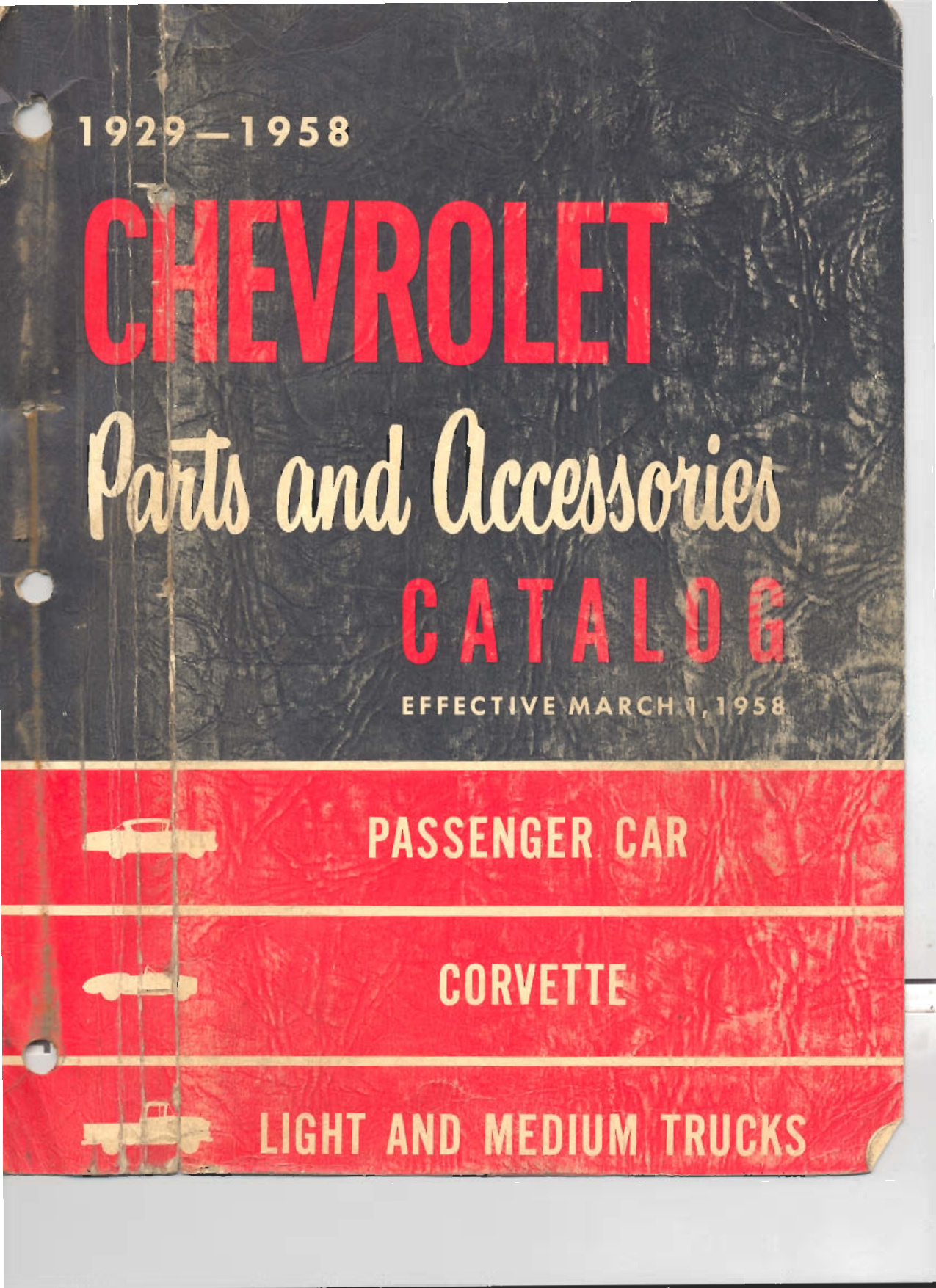 Chevrolet Parts Manual Index 1929-1958 Complete