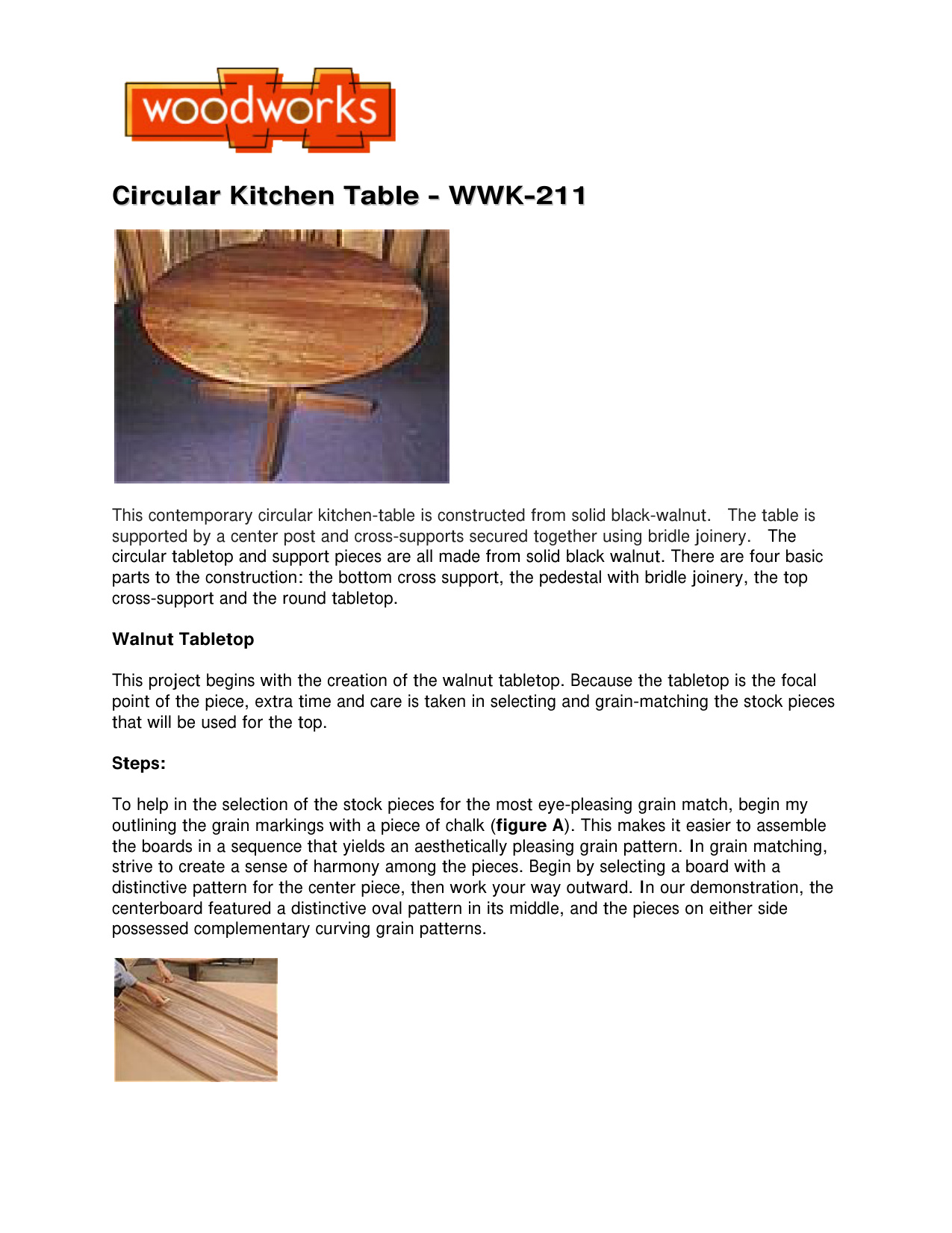 Circular Kitchen Table Build Guide WWK-211 Woodworking Plans PDF