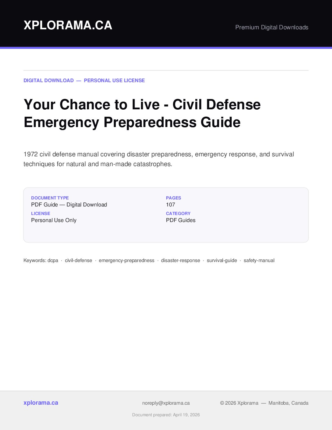 Civil Defense Preparedness Survival Guide V1 V2 Complete Set PDF