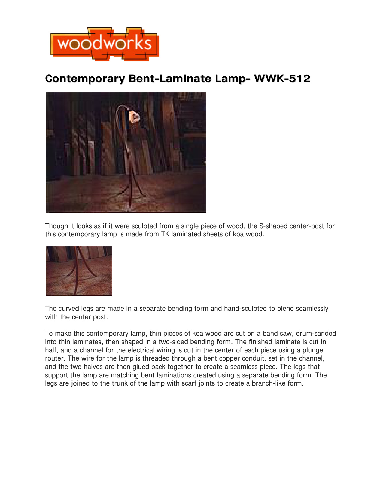 Contemporary Bent Laminate Lamp Woodworking Plans PDF Guide