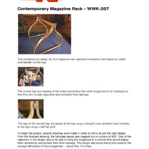 Contemporary Magazine Rack Woodworking Plans WWK-207 PDF Download