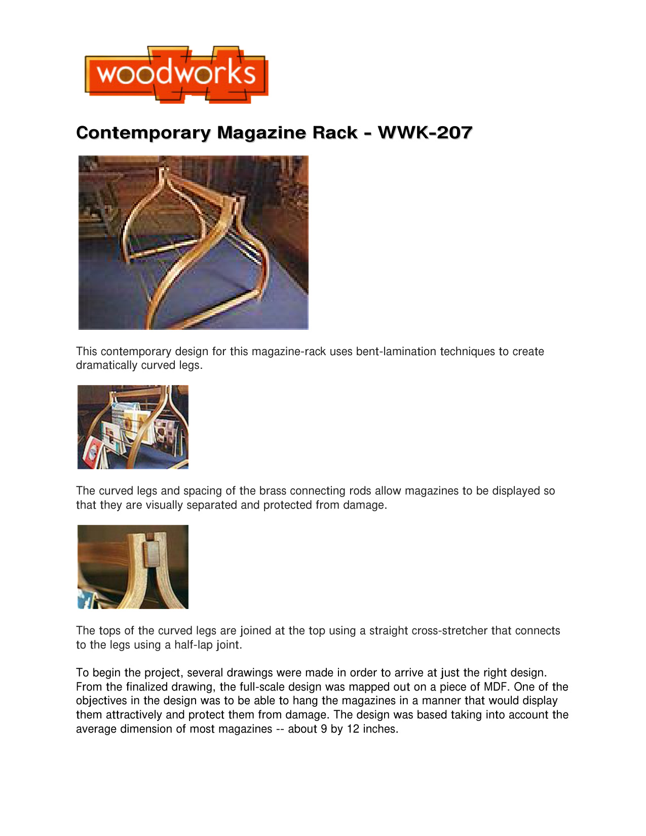 Contemporary Magazine Rack Woodworking Plans WWK-207 PDF Download