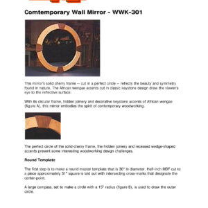 Contemporary Wall Mirror WWK-301 Woodworking Plans PDF Guide