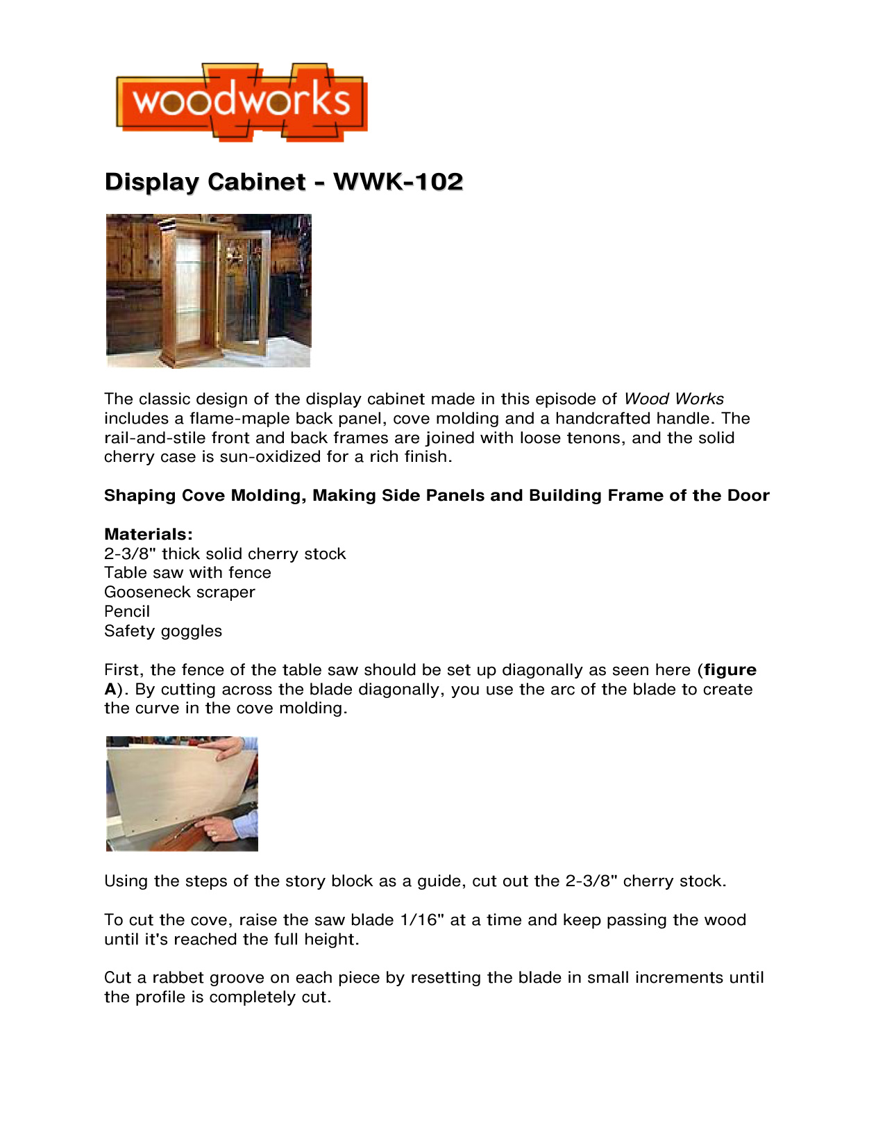 Display Cabinet Woodworking Plans WWK-102 - Complete Build Guide PDF