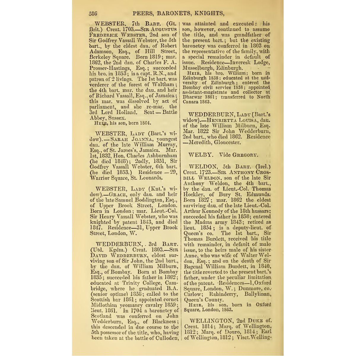 Dod's Peerage Baronetage Knightage 1866 Complete 2 Volume Set PDF - Image 6