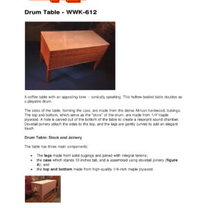 Drum Table Woodworking Plans WWK-612 PDF Digital Download