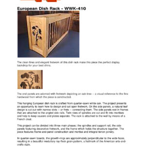 European Dish Rack WWK 410 Woodworking Plan PDF Digital Download