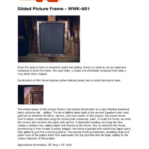 Gilded Picture Frame Woodworking Plans WWK-601 - PDF Guide
