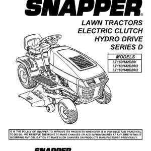 Husqvarna LT160H42DBV Lawn Tractor Operator Manual PDF Download