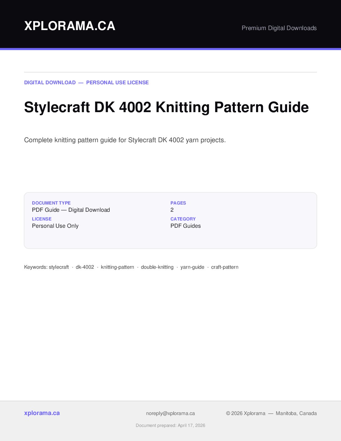 Stylecraft DK 4002 Yarn Pattern - Vintage Knitting Guide PDF