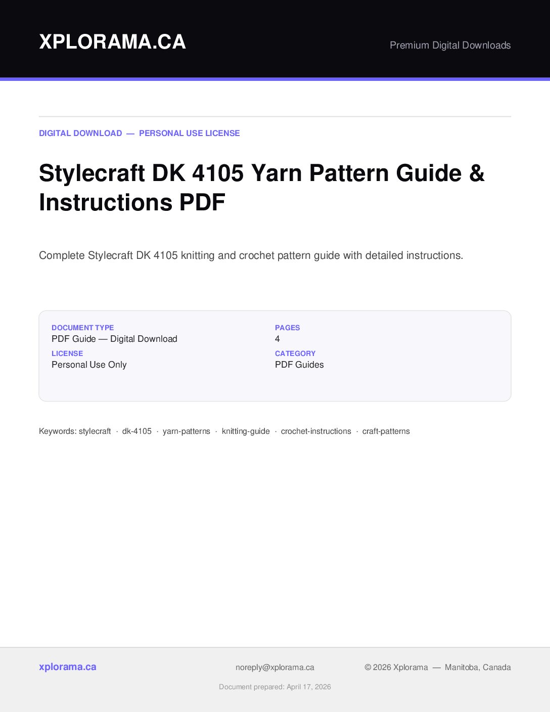Stylecraft DK 4105 Yarn Pattern Guide - Vintage Knitting Manual PDF