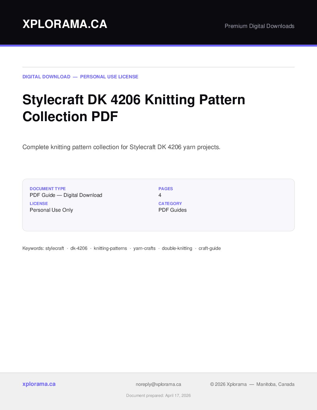 Stylecraft DK 4206 Yarn Pattern - Vintage Knitting Guide PDF