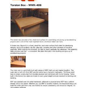 Torsion Box Assembly Table Woodworking Plans WWK-409 PDF Guide