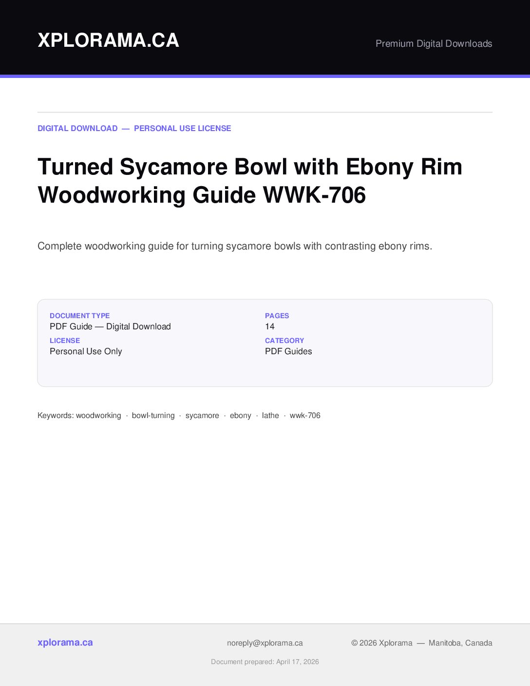 Turned Sycamore Bowl with Ebony Rim Woodworking Plans WWK-706