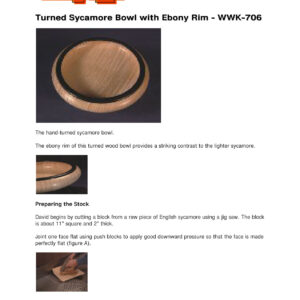 Turned Sycamore Bowl with Ebony Rim Woodworking Plans WWK-706