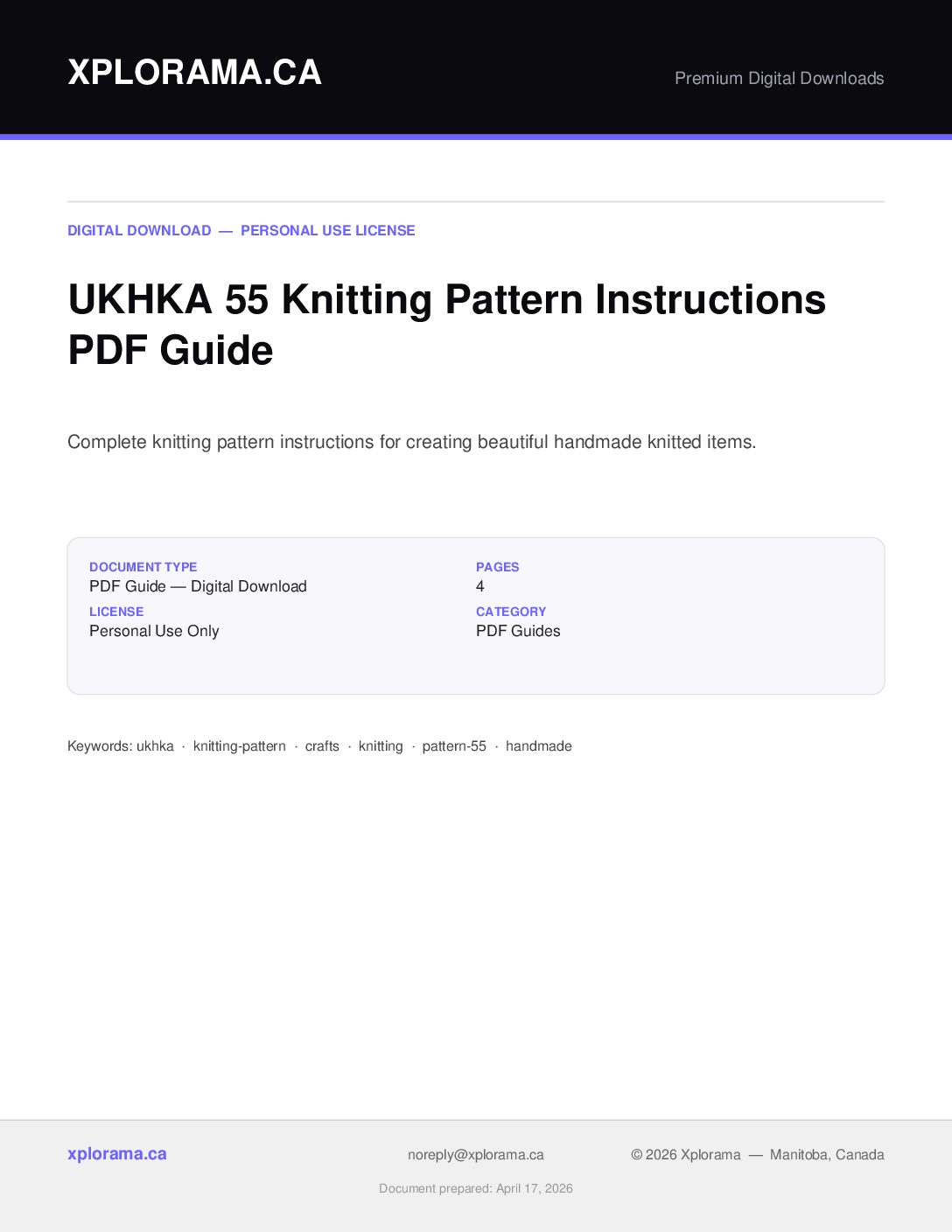 UKHKA 55 Vintage Knitting Pattern PDF - Instant Digital Download
