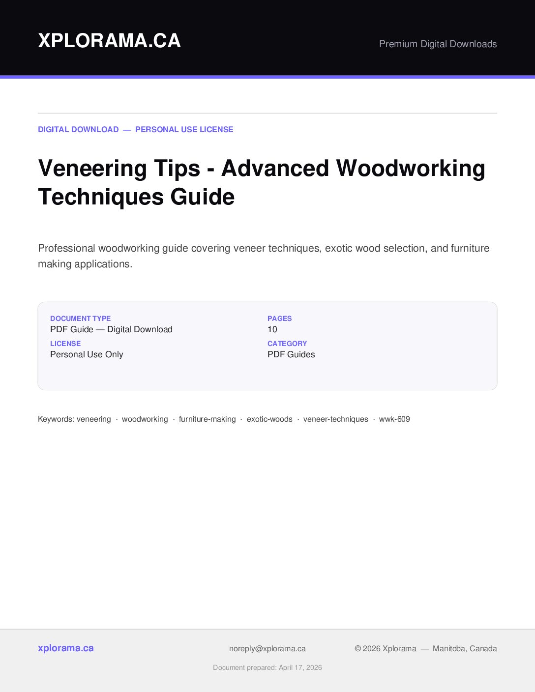 Veneering Tips Woodworking Techniques Guide PDF Manual v1