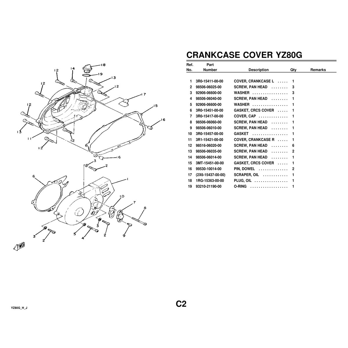 Yamaha YZ80G YZ80H YZ80J Parts Manual PDF - Instant Download - Image 4