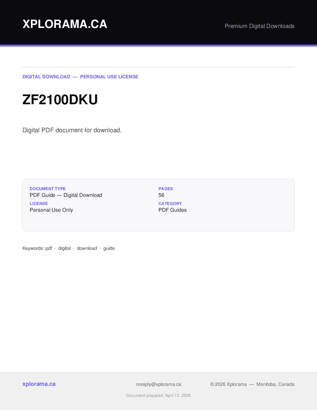 ZF 2100 DKU V1 Service Manual PDF - Complete Technical Guide