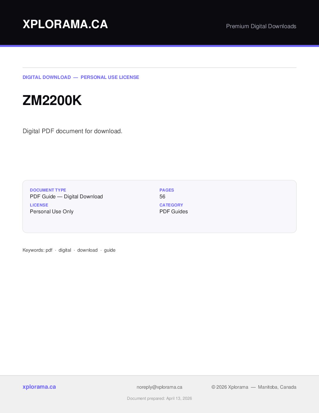 ZM2200K Service Manual PDF - Complete Repair & Maintenance Guide