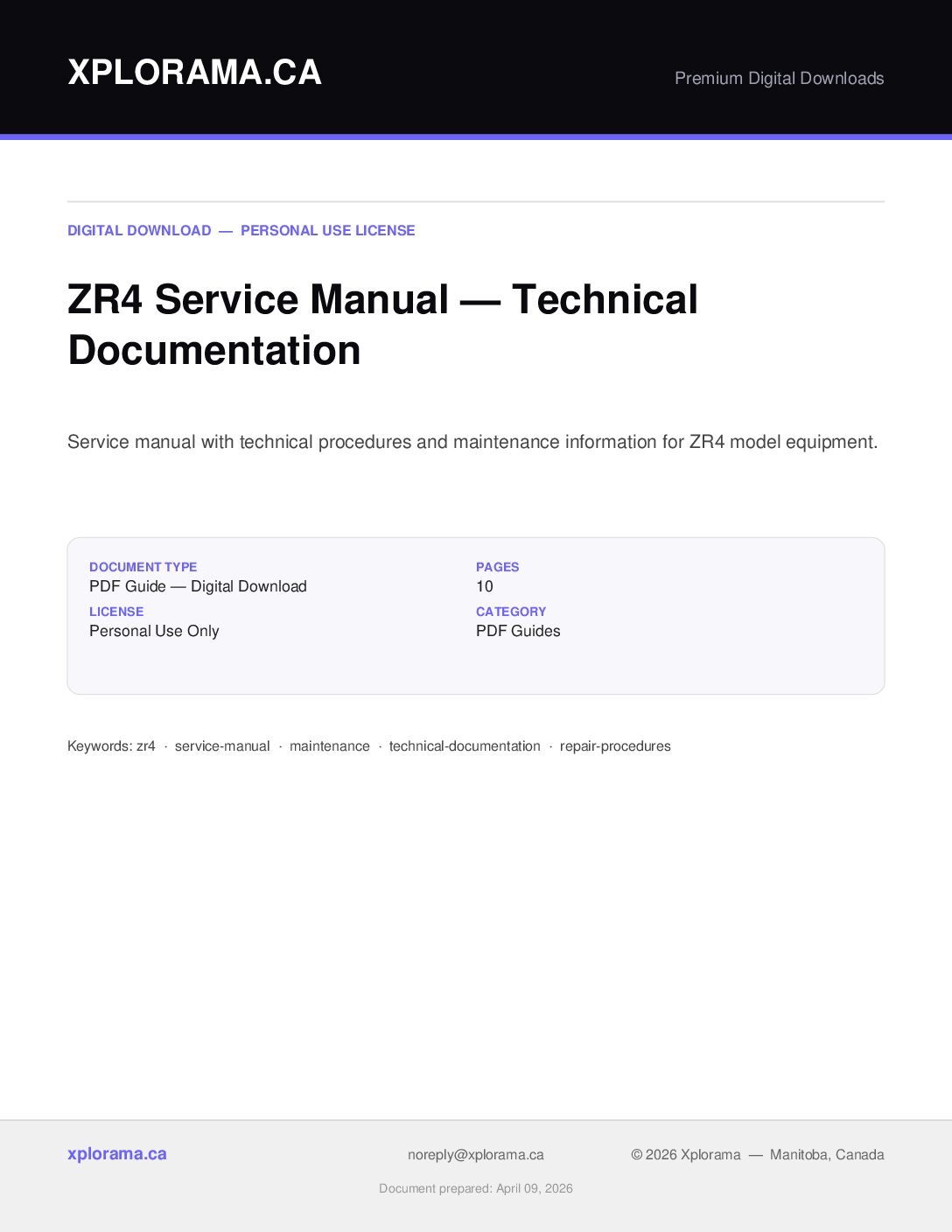 ZR4 Service Manual PDF - Complete Repair & Maintenance Guide
