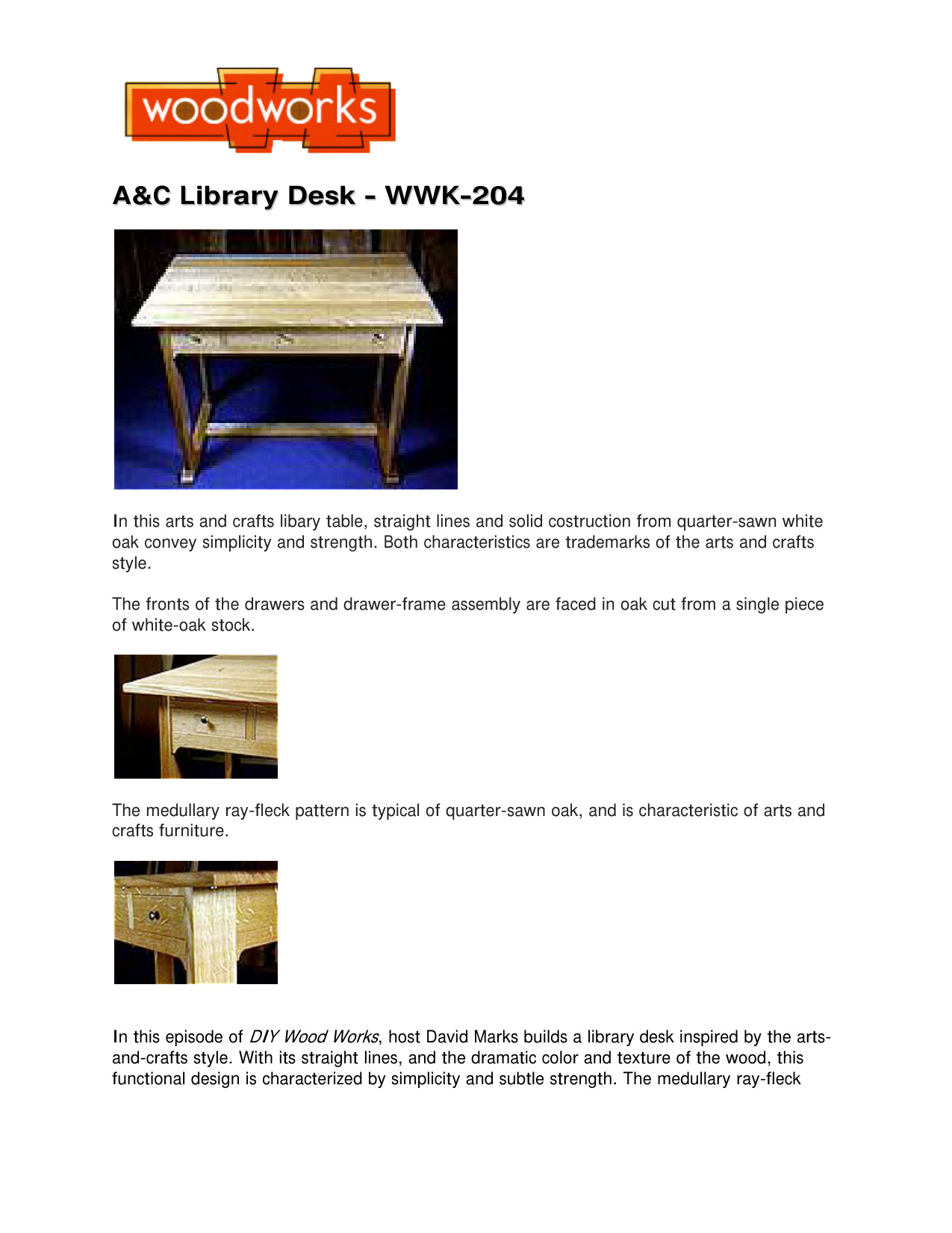 AC Library Desk WWK-204 Woodworking Plans - Complete PDF Guide - Image 2