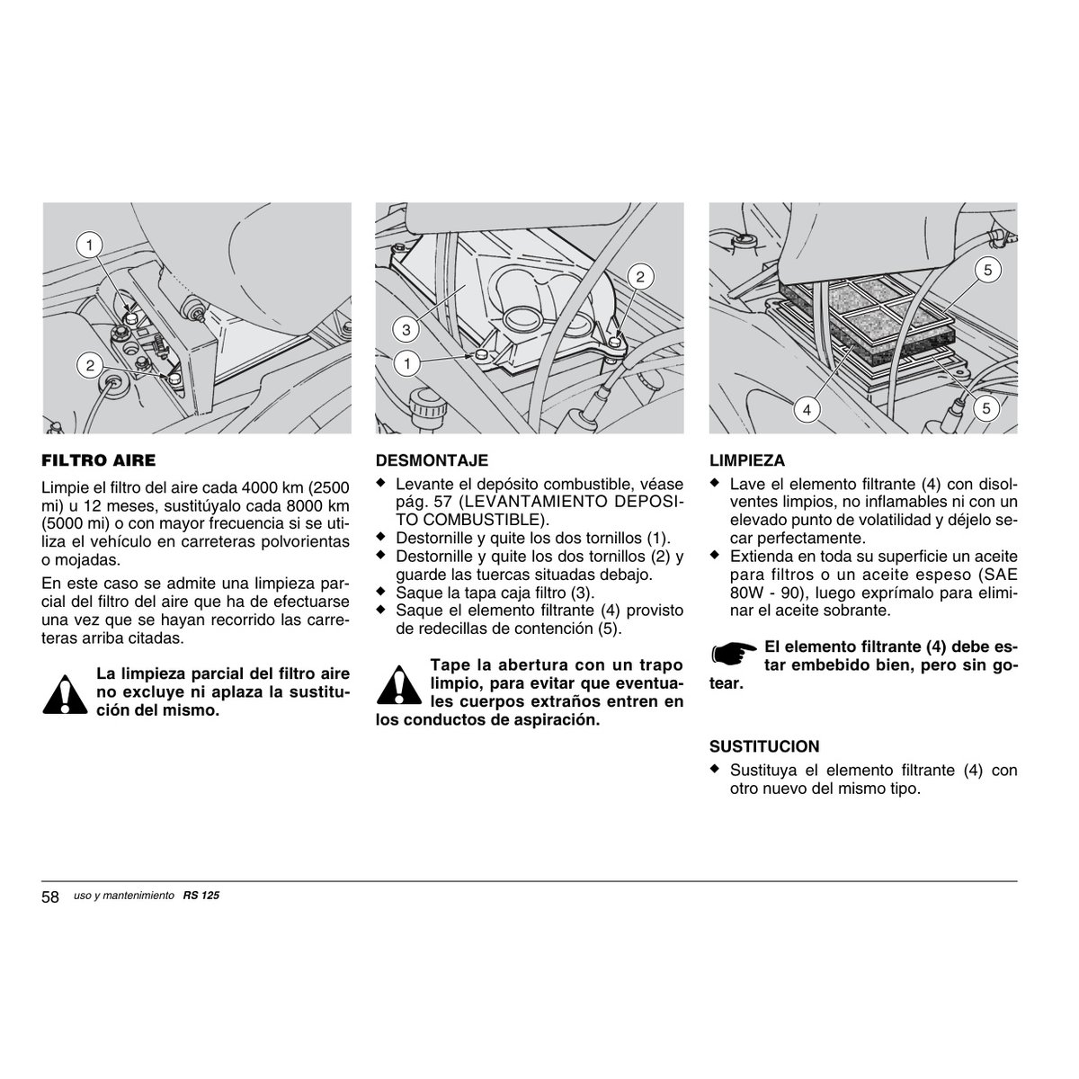 Aprilia RS 125 2002 Owner Manual - Complete PDF Guide - Image 6