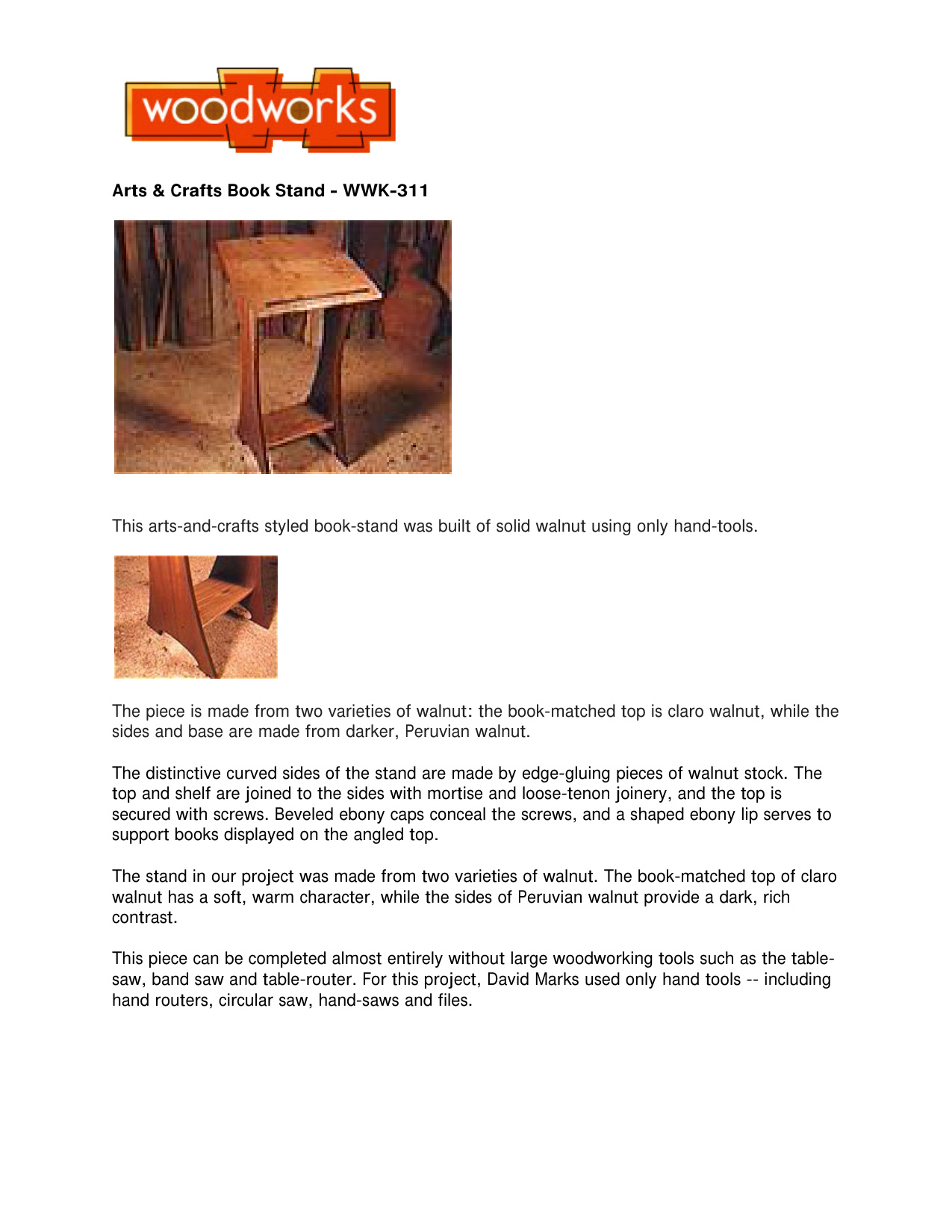 Arts Crafts Book Stand Woodworking Plans WWK311 - PDF Download - Image 2