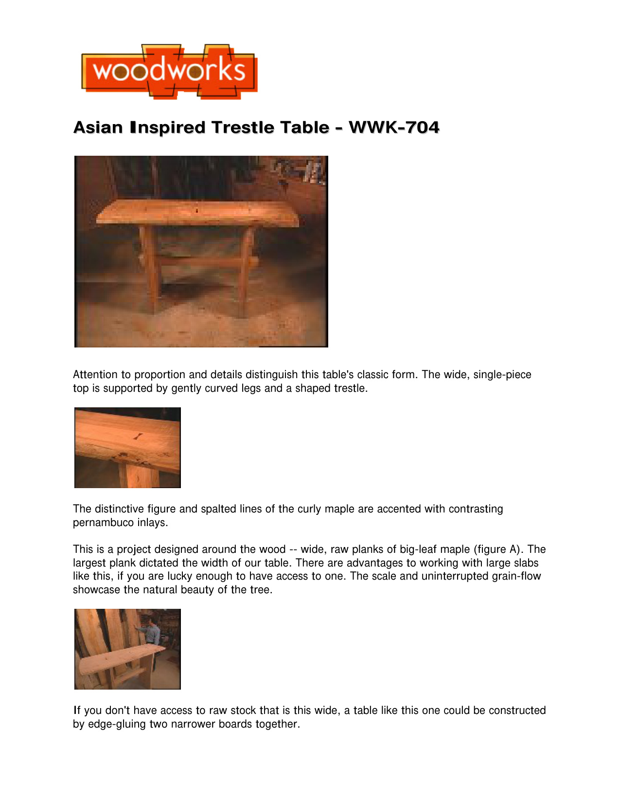 Asian Inspired Trestle Table Woodworking Plans WWK-704 PDF Guide - Image 2