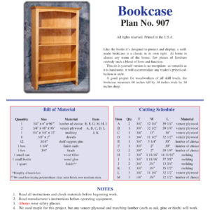 U-Bild 907 Bookcase Woodworking Plans PDF - Instant Download