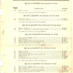 Bosch MJC-4B Magneto Parts Manual - Complete PDF Download