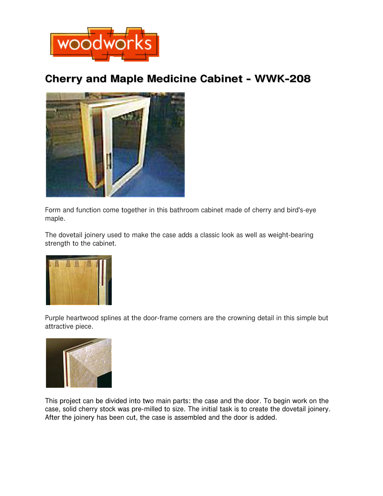Cherry Maple Medicine Cabinet Woodworking Plans PDF Download - Image 2