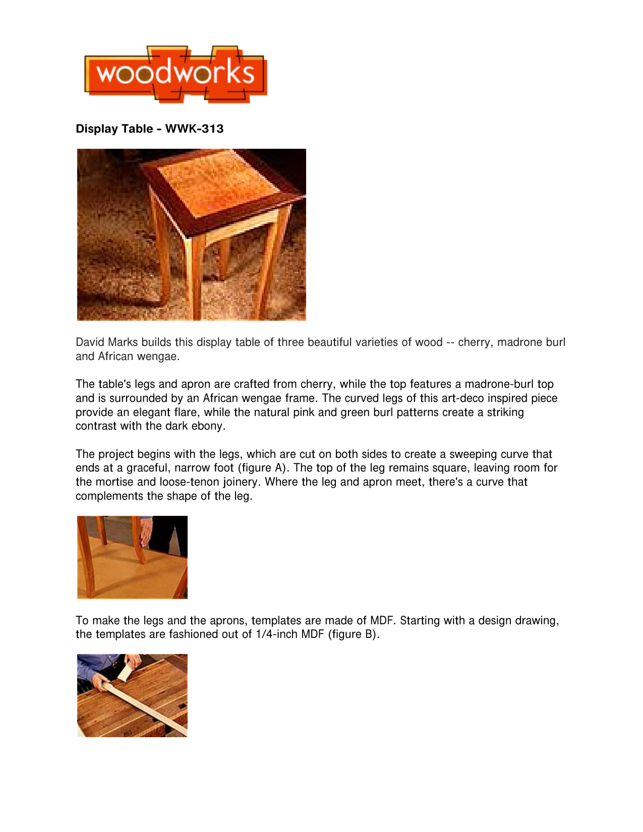 Display Table WWK-313 Woodworking Project Plans PDF Download - Image 2