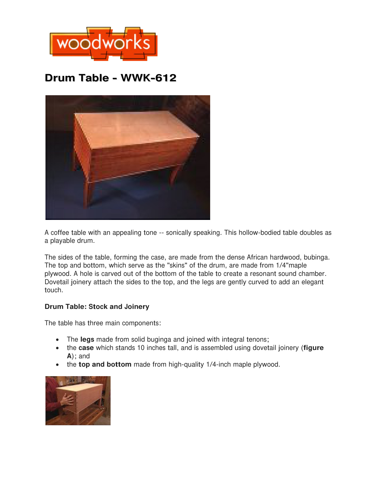 Drum Table Woodworking Plans WWK-612 PDF Digital Download - Image 2
