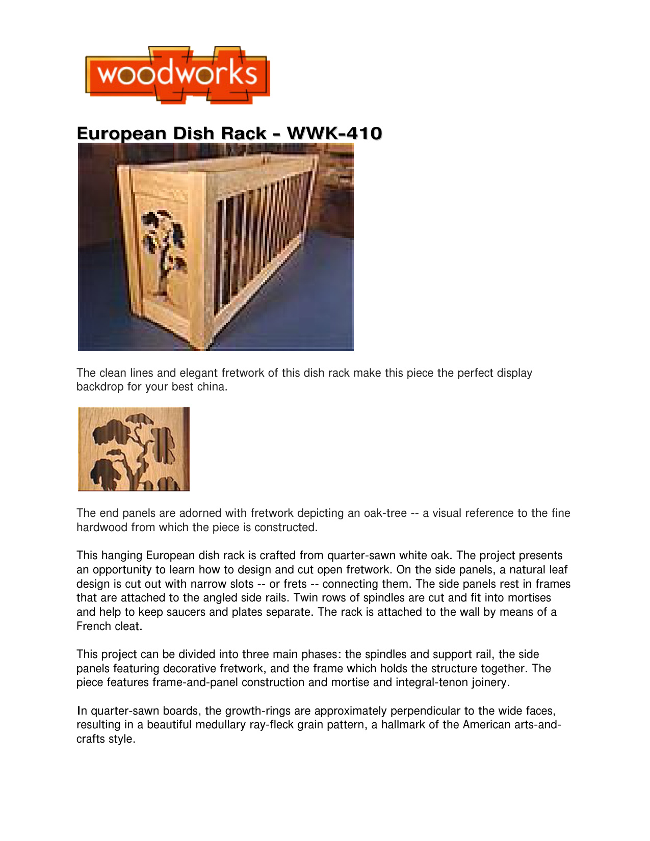 European Dish Rack WWK 410 Woodworking Plan PDF Digital Download - Image 2