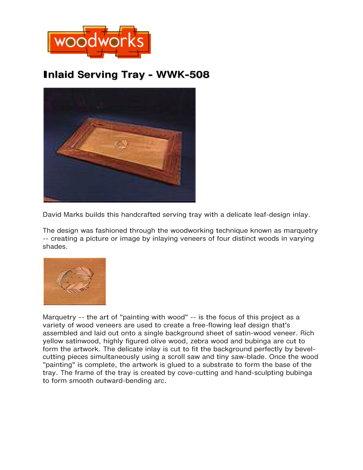 Inlaid Serving Tray Marquetry Woodworking Plans PDF Guide - Image 2