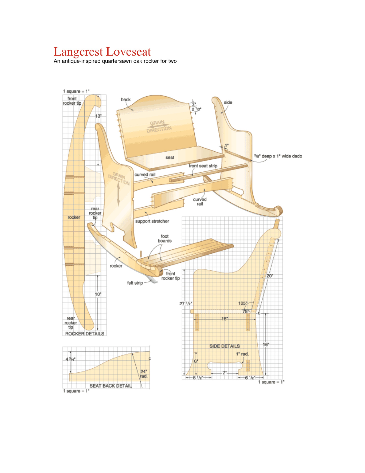 Langcrest Loveseat Woodworking Plans - Complete Building Guide PDF - Image 2