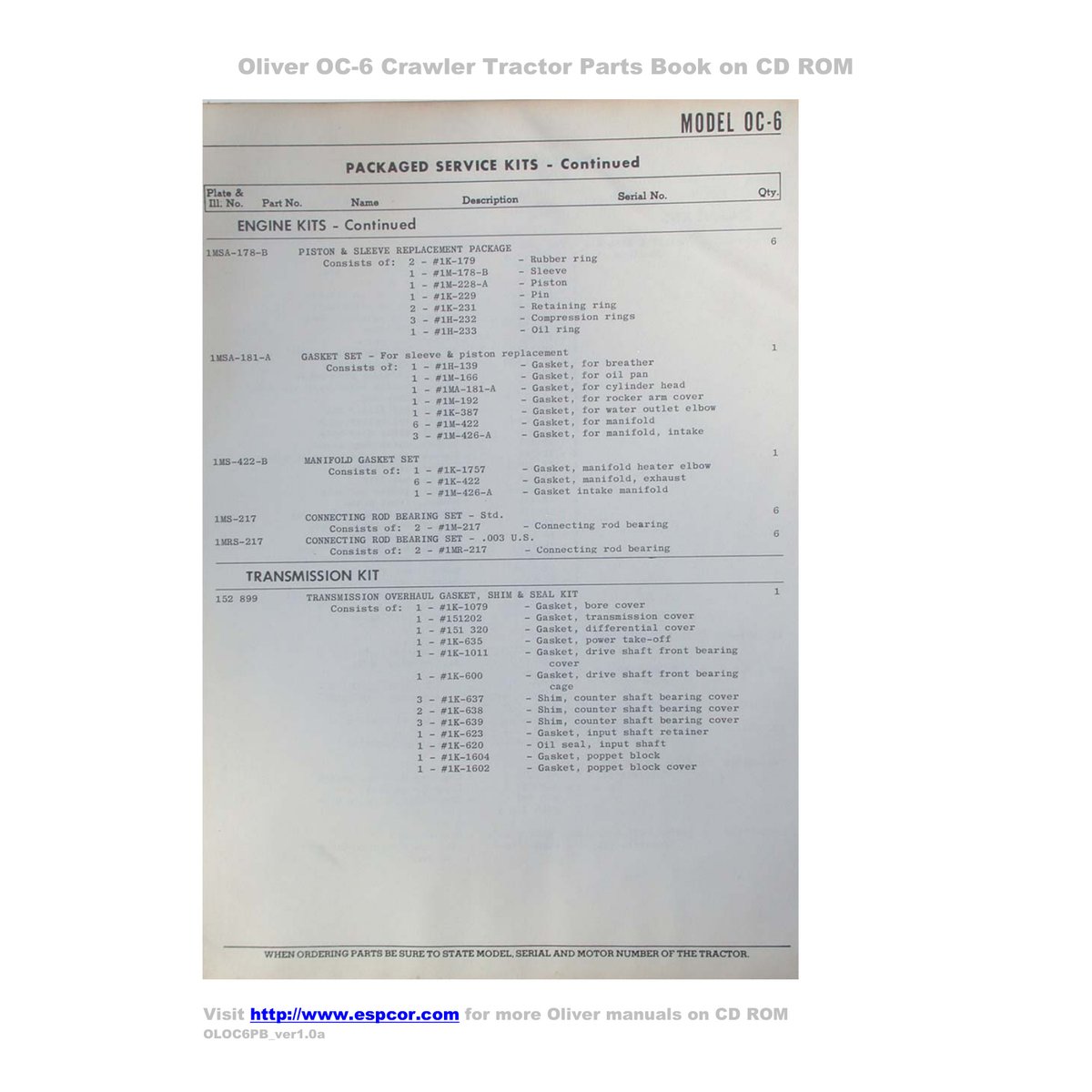 Oliver OC-6 Crawler Tractor Parts Manual - Digital PDF Guide - Image 8