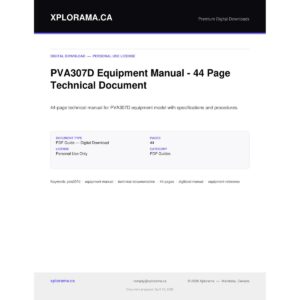 PVA307D Equipment Manual - 44 Page Technical Document PDF