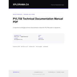 PVL758 Technical Documentation Manual PDF - 64 Pages
