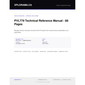 PVL779 Technical Reference Manual - 88 Pages PDF Guide