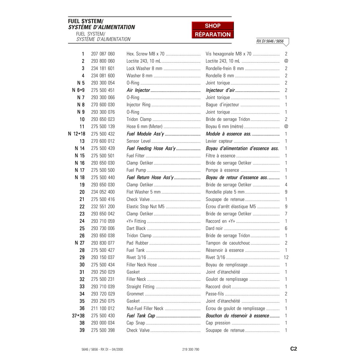 Sea-Doo RX DI 2000 Parts Catalog Manual PDF - Rotax Engine - Image 5