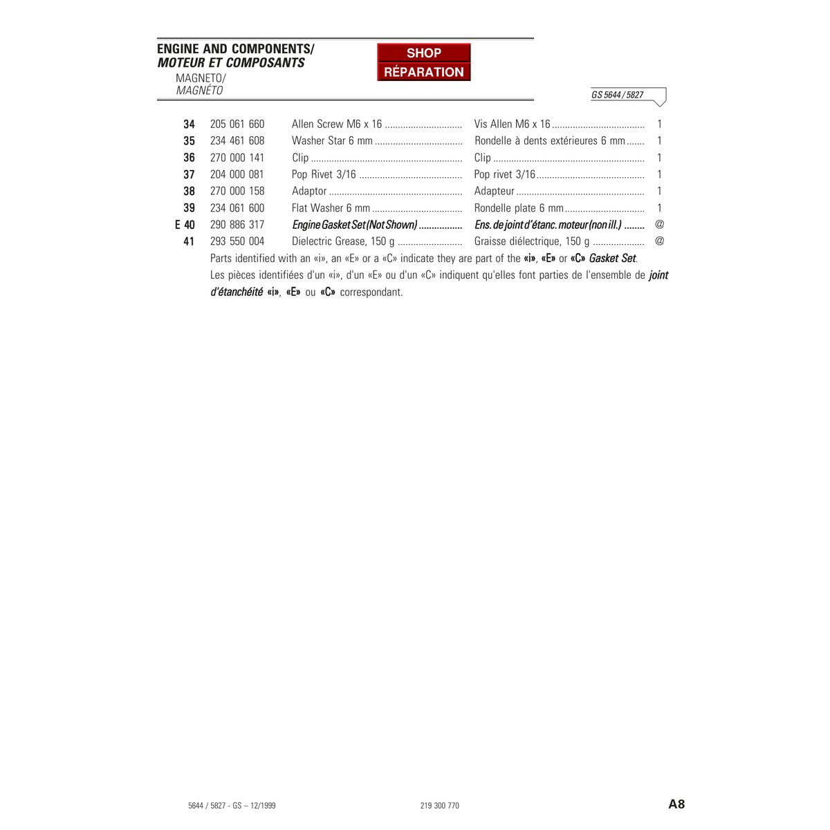 Sea-Doo 5644/5827 GS 2000 Parts Catalog Manual PDF - Image 2