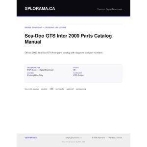 Sea-Doo GTS Inter 2000 Parts Catalog Manual - Official PDF